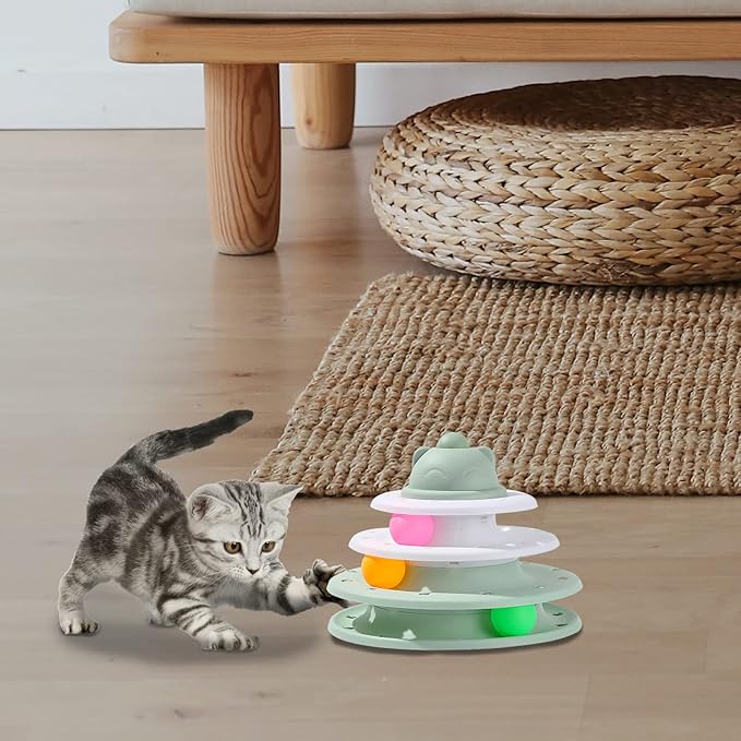 Andiker Cat Track Toy Balls, 6pcs Colorful Cat Toys for Indoor Cats Lightweight and Bounce Durable 1inches Replacement Balls for Cat Tower Toy (6pc)