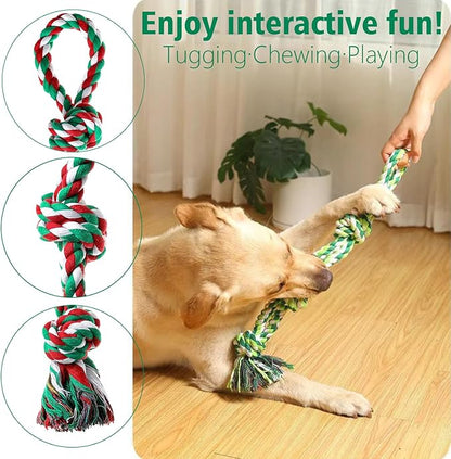 Rope Toys for Dogs - Indestructible Chew Toys for Aggressive Chewers, Tough Puppy Teething Toys for Boredom, Dental Cleaning Tug of War Toy - Great for Small to Large Breed