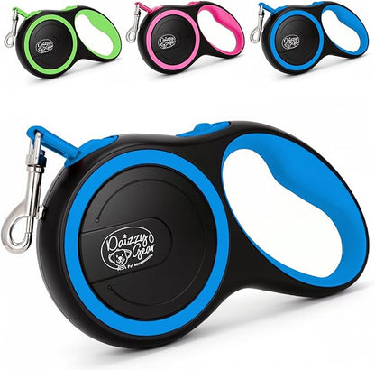 Retractable Dog Leash for Small, Medium & Large Dogs – Heavy-Duty, Tangle-Free, Reflective, 16FT Long, Anti-Slip Soft Handle with One-Hand Brake - 44 LBS /16FT - Small - Blue