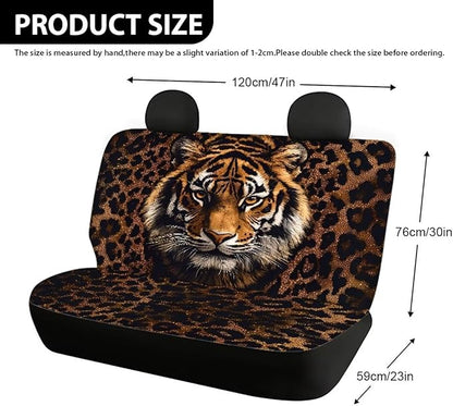 AFPANQZ Tiger Car Rear Bench Protective Car Seat Cover Back Seat Only for Car Truck SUVs Polyester Fabric Car Backseat Cover with Universal Fit Full Wrap Dust-Proof