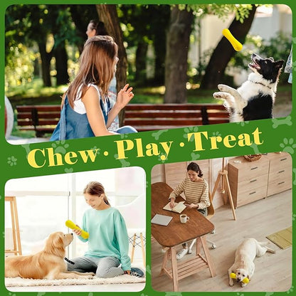 Natural Rubber Dog Chew Toy, Tough Bone Dog Toy for Aggressive Chewers, Milk-Scented Interactive Dog Toy for Medium & Large Dogs to Chew, Tug & Fetch