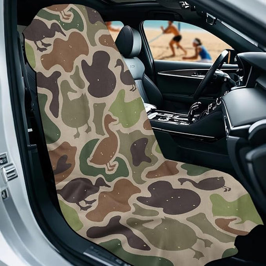 SEANATIVE Duck Camo Seat Cover Universal Car Sport Towel Seat Cushion Sweat-Absorbent Towel Cloth Suitable for All Seasons Beach Seat Cover Washable