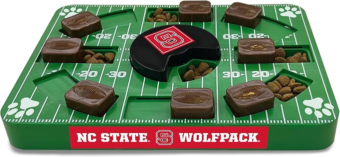 NCAA Puzzle Toy Slow Feeder, Puzzle Treat Dog Toy, Interactive Dog Treat Toy, Dog Puzzle Feeding Slow Toy (North Carolina State Wolfpack)