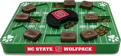 NCAA Puzzle Toy Slow Feeder, Puzzle Treat Dog Toy, Interactive Dog Treat Toy, Dog Puzzle Feeding Slow Toy (North Carolina State Wolfpack)