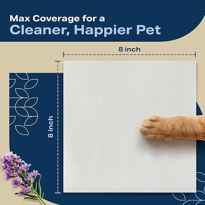 Dog Wipes for Paws and Butt - (Bulk 800 Wipes) - Plant Based Lavendar Scented, Pet Wipes for Dogs and Cats - Deodorizing Non Toxic Dog Wipes - 8 Packs of 100