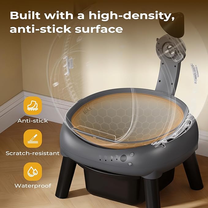 Self Cleaning Litter Box for Multiple Cats, E2 Automatic Cat Litter Box, Self-Cleaning Robot with Smart APP Control and Health Monitoring, Includes 2 Roll Trash Bag and Litter Mat, Grey