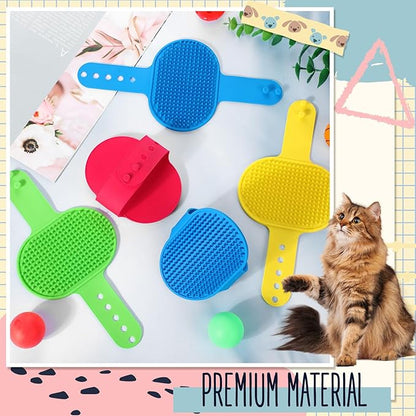 Maxdot 8 Pcs Cat Self Groomer Brush Adjustable Rubber Cat Combs for Indoor Corner Kitten Face Scratcher Massager Bathing Brush, 4 Colors
