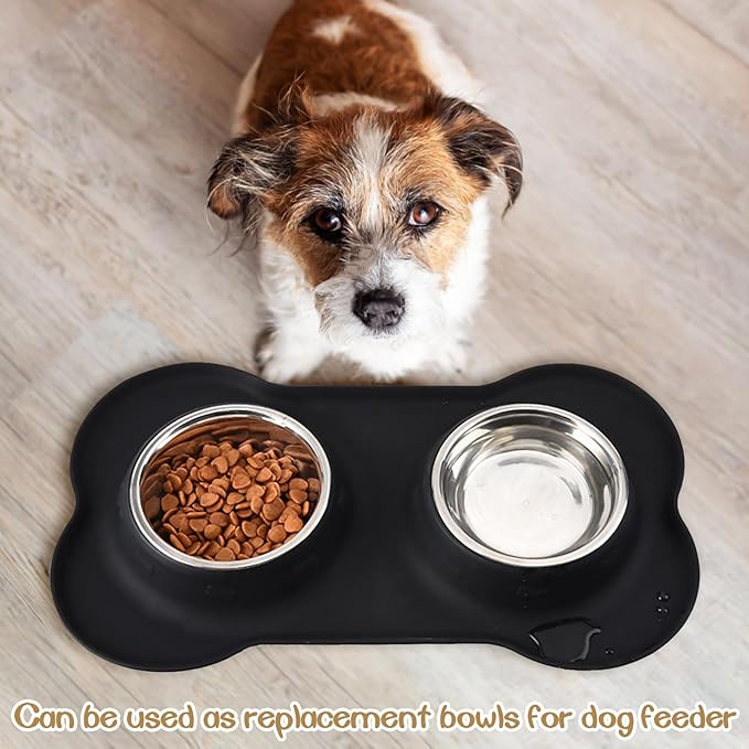 kathson 12 PCS Small Stainless Steel Dog Bowls, Replacement Metal Puppy Food Water Bowl Set Suit for Indoor Outdoor, Pet Feeding Dish for Small Animals Kitten, Dishwasher Safe (4.3 in)