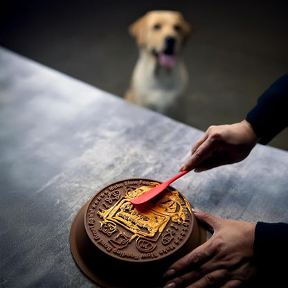 Dog Slow Feeder Brown Bowl Dog'nald Trump Design - 2026 Edition - Premium Food Grade Silicone - Interactive Slow Feeder & Lick Mat - Dishwasher Safe - Anti-Slip - Fun & Engaging Design for Dogs