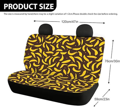 AFPANQZ Banana Car Rear Seat Covers Set Universal Fabric Cloth Car Seat Cover Automatic Backseat Protector Fit SUV Truck Van Dog Back Seats Protection Dust-Proof Washable