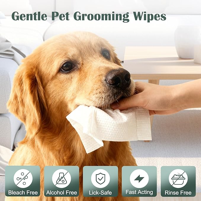 Unscented Pet Wipes for Dogs and Cats (400 Count) - Hypoallergenic Biodegradable Grooming Wipes for Cleaning Paws, Face, Body & Fur - Gentle Deodorizing Dog Wipes & Cat Wipes for Daily Use