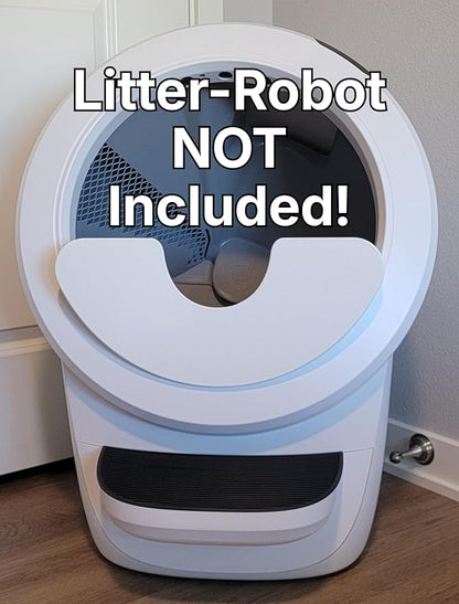 Max Shield for Litter-Robot 4 : Anti-Flicking, One-Piece Design (White Max Shield w/Leveler)