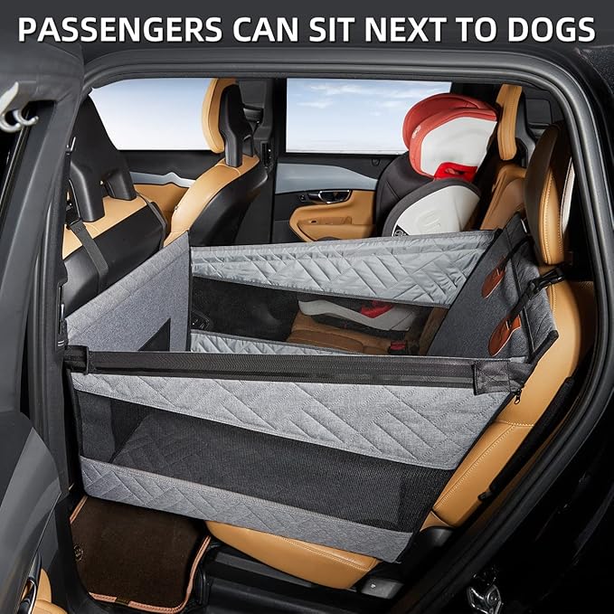 TKYZ Medium Dog Car Seat,Back Seat Extender for Dogs,Waterproof Large Dog Seat Cover for Backseat, Pet Bed for Car Hammock(Grey-s)