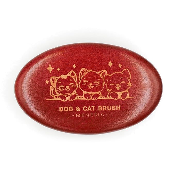 Bamboo Bristle Cushion Brush for Cat & Dog Hair - Bamboo Pet Scalp Massager - Kitty & Puppy Hair Grooming Brush Comb (Brown)