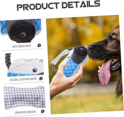 Angoily Dog Chew Toy Camera Shape Squeaky Interactive Puppy Teething Toy for Small Medium Large Dogs Durable Chewing and Teeth Grinding Plaything
