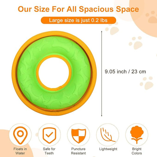 3 Pcs Pet Flying Discs - 9.05 Inch, Interactive Flyer Toys, Feedable Lightweight Catch and Fetch Toys for Small Medium Large Dogs, Floats in Water & Safe on Teeth