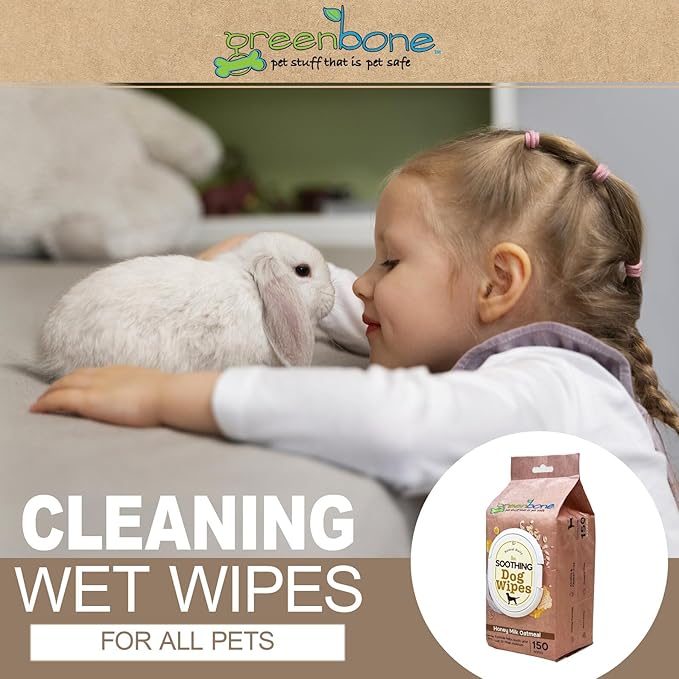 Greenbone Soothing Dog Wipes - Honey Milk & Oatmeal -150 Wipes
