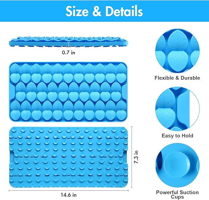 Silicone Snuffle Mat for Large Dogs, Dog Lick Mat Slow Feeder, Pet Licking Treat Mat with Suction Cups for Smell Training Slow Eating, XL Blue