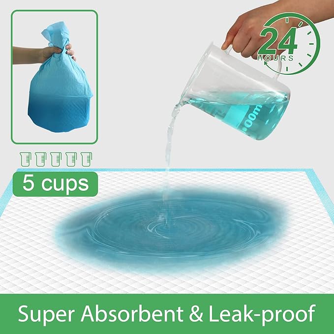 Pet Training and Puppy Pads 24"x24" (75 Count), Super Absorbent Pee Pads for Dogs, Leak-Proof Dog Potty Training Pads for Puppies, Cats, Rabbits, Disposable Pet Pads for Housetraining