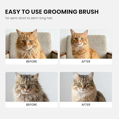 Pet Grooming Brush for Cats & Dogs with One-Click Self Cleaning, Effective Deshedding Tool for Long & Short Haired Pets, Easy to Clean