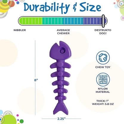 SodaPup Fish Bone – Durable Dog Chew Toy Made in USA from Non-Toxic, Pet Safe, Food Safe, Nylon Material for Mental Stimulation, Clean Teeth, Fresh Breath, Problem Chewing, Calming Nerves, & More