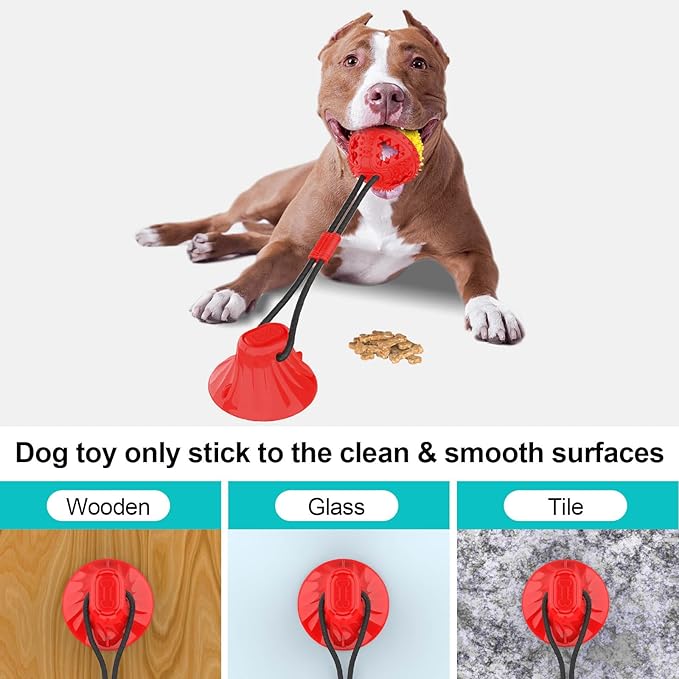 Coolplay Suction Cup Tug of War Toy for Aggressive Chewers, Interactive Treat Dispensing Rope Toy, Dog Enrichment Toys