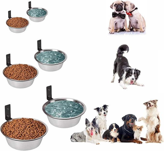 FOYO Stainless Steel Pet Bowls Set - Cat and Dog Small Bowls, 12 OZ Food and Water Dishes, Set of 2