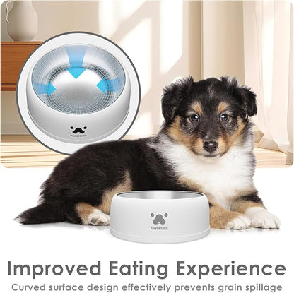 PAWGETHER® Stainless Steel Dog Bowls, Dog Food and Water Bowl Non-Slip Easy to Clean Dishwasher Safe for Puppy Small Medium Dogs Cats White 34oz