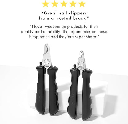 Tweezerman Large Nail Clippers for Dogs & Cats, Manual Professional Cat & Dog Nail Trimmer with Ergonomic Handle