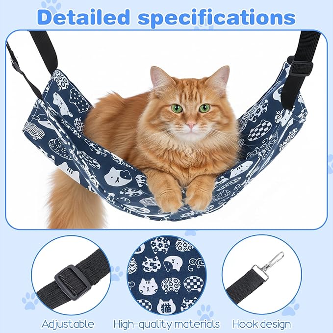 Cat Hammock for Cage, Adjustable Pet Hammock Soft Hanging Cat Bed for Cats, Puppy, Ferrets, and Small Animals