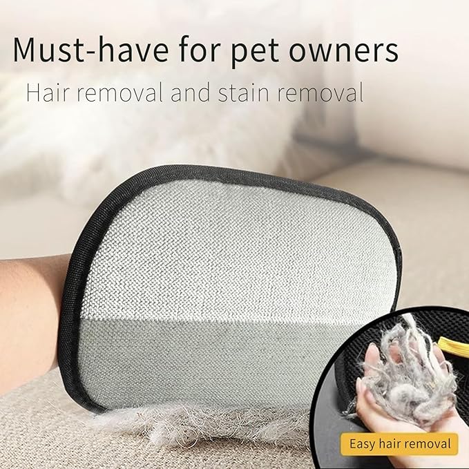 Pet Hair Removal Glove, Five-Finger Static pet Hair Gloves, Reusable cat and Dog pet Hair Removal Tools
