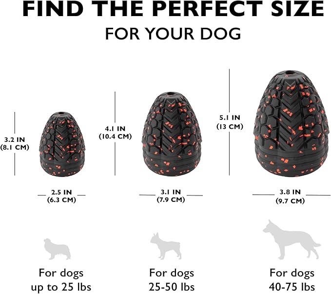 Chew King Supreme Durable Rubber Dog Toy for Aggressive Chewers, Treat-Dispensing Heavy-Duty Chew Toy with Safety Air Vent, Interactive Dog Toy for Training & Enrichment, Medium 3.2" x 2.5"