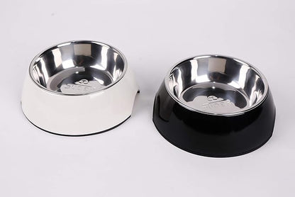 Pet Bowls Stainless Steel Dog Cat Pet Bowl Universal Pet Water and Food Bowls 4 Sizes and 5 Colors Available (M, White)