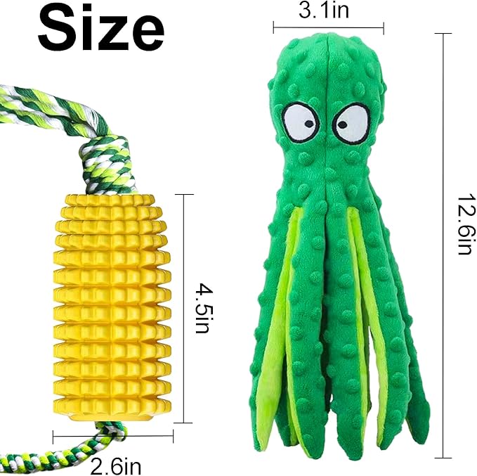 Interactive Dog Chew Toys for Aggressive Chewers - Durable Corn Rubber Toy for Medium & Large Breeds, Relieves Boredom and Anxiety(1 Pack Corn chew)