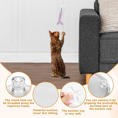 4 PCS Cat Window Perch Suction Cup Strong Cat Window Bed Seat Replacement Suction Cup Perch Powerful Cats Windows Bed Replacement Suckers for Hammock Hanging Pet Supplies Indoors,2 Styles