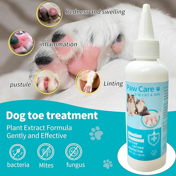Dog Paw Cleaner, Paw Cleaner for Dogs, Dog Licking Paws Treatment,3.4oz Dog Paw Cleaning Solution, Dog Foot Cleaner, No Rinse Pet Toes Drops Safe Cat Cleanser Care for Cleaning Grooming
