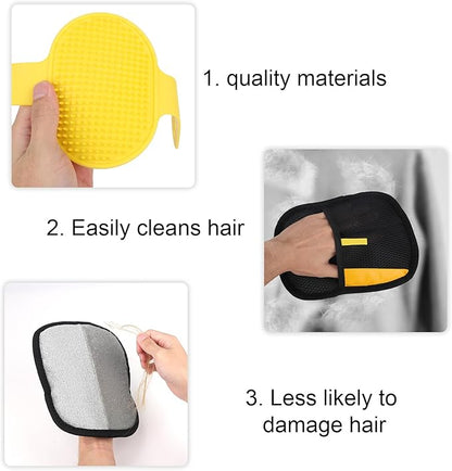 4pcs Pet Hair Remover Gloves & Cat Self Groomer Brush Set, Reusable Electrostatic Fur Removal Tool for Cats & Dogs Ideal for Furniture Carpets Couch Clothes and Grooming