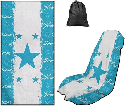 SEANATIVE Flag of Honduras Car Towel Seat Covers, Washable Seat Protector, One Towel Cushion Cover, Fit Beach Swimming Outdoor Sports, Universal Fit Most Cars Trucks SUVs