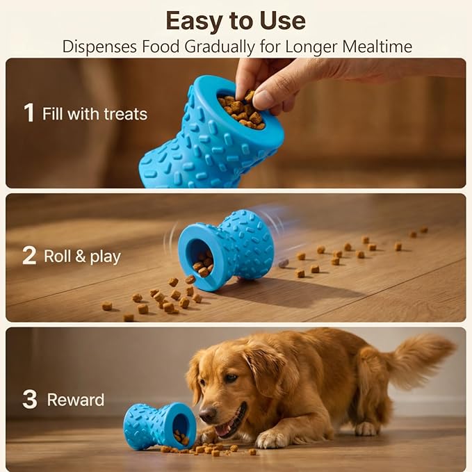 Dog Puzzle Toy – Treat-Dispensing Dog Toy to Keep Dogs Busy, Interactive Dog Toy for Mental Stimulation & Boredom Relief,Slow Feeder Dog Toy for Small & Medium Dogs