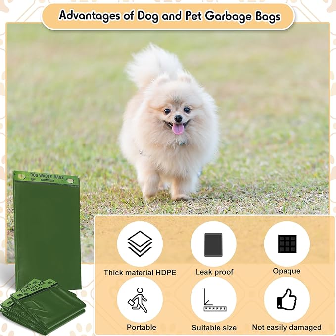 Ireer 5000 Pcs 50 Counts Pet Waste Bags Bulk, Dog Bags with Fit Hang Hole Easy Single Pull for Parks, Hoas Residential Use, Dog Waste Station, Compatible with Poop Station Dispensers (Green)