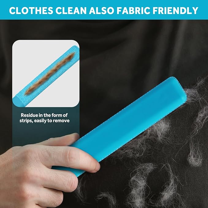 2-in-1 Pet Hair Remover Roller & Brush - Furniture Carpet Rake and Silicone Pet Grooming Brush with Extendable Handle, Adhesive Hook for Easy Storage | Dog Cat Hair Removal Tool for Home Car Cleaning