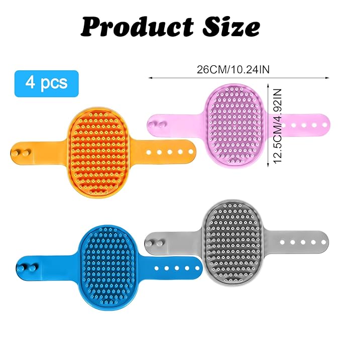 4PCS Cat Face Scratcher,Self Grooming Cat Brush,Silicone Cats Face Scratchers, Pet Massager Tool for Kitten Puppy Relaxing (Gray, Orange, Pink, Blue)