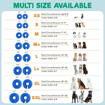 BENCMATE Inflatable Dog Cone Collar Alternative, Soft Dog Cone for Small Medium Large Dogs and Cats, Neck Recovery ECollar Donut Collar After Surgery (XXLarge, HeartShape)