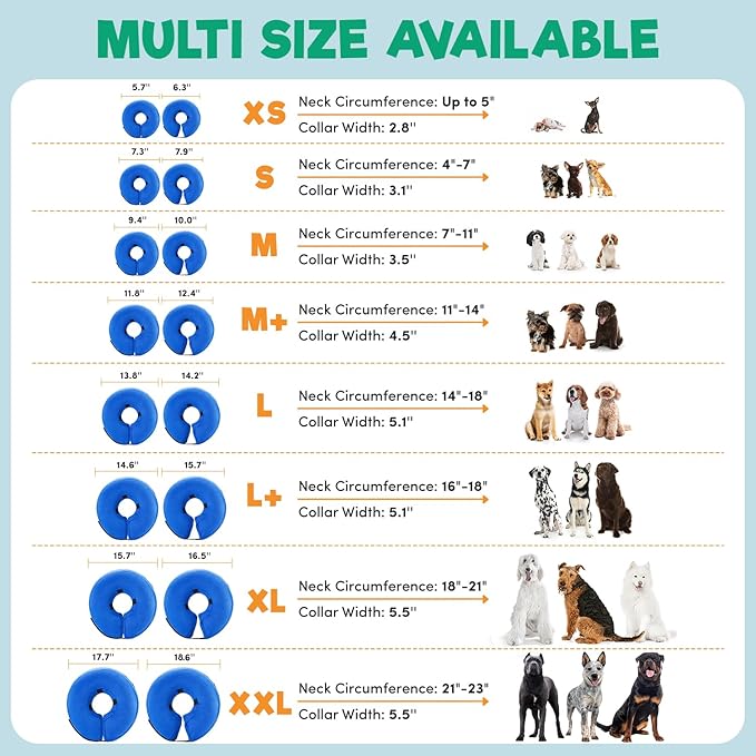 BENCMATE Inflatable Dog Cone Collar Alternative, Soft Dog Cone for Small Medium Large Dogs and Cats, Neck Recovery ECollar Donut Collar After Surgery (Medium, Cowboy)