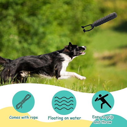 6 Pcs Dog Bumper Toy for Water Retrieving Plastic Puppy Training Dummy Dog Float Toy Lightweight for Float on The Water Pool Outdoor Training Hunting Fetching (Black,White)