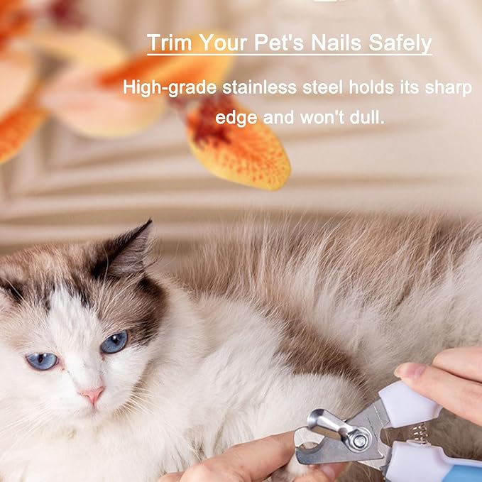Pets Nail Clippers and Trimmers-with Safety Guard to Avoid Overcutting, Free Nail File, Razor Sharp Blade-Professional Grooming Tool for Pets,Suit for Dogs and Cats