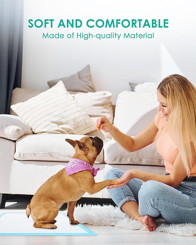 JollyMate Punny Pee Pads 13"x18", 100 Pack Strong Absorption & Leak-Proof Dog Pee Pads, Waterproof and Quick-Dry Pee Pads for Dogs and Cats, Rabbits