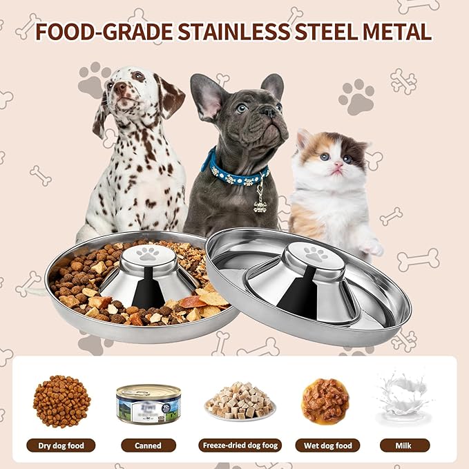 Stainless Steel Dog Bowls, Thickened Durable Replacement Bowls,Feeder Pet Bowl for Cat or Dog Food or Water Dish