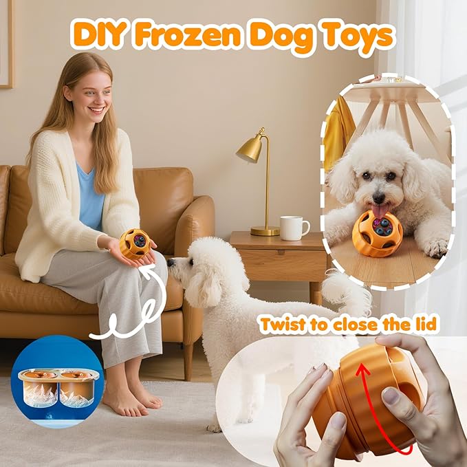 havit Frozen Dog Treats Toy to Keep Them Busy, Cognitive Dog Enrichment Toys,Interactive Toys Long Lasting, Easy to Clean (6 in 1)