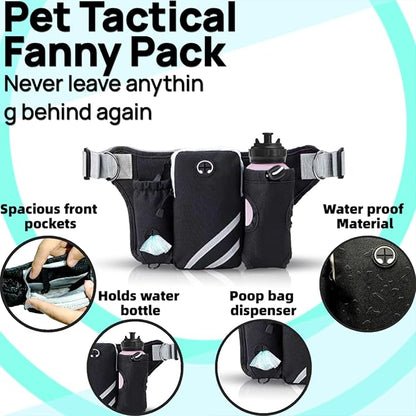 Hands Free Dog Leash for Running with Adjustable Waist Belt, Shock Absorbing Bungee & Reflective Stitching for Large Medium Small Dogs on Walks, Jogging, Hiking Training (Black)